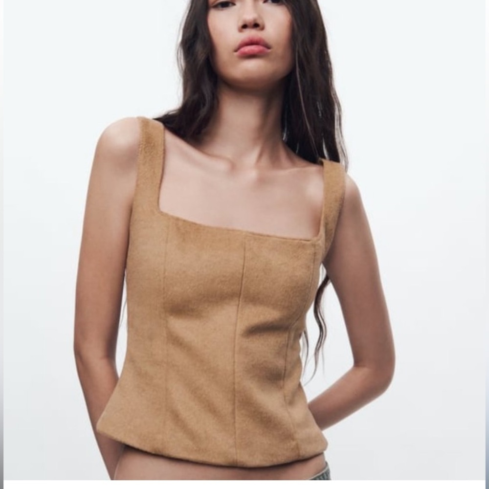 ZARA FAUX FUR TOP NWT  ref 4432/031 bloggers fave